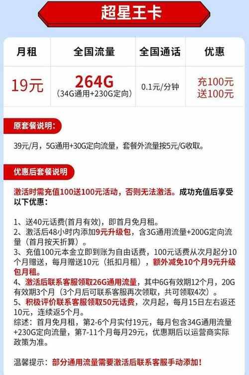 联通王卡19元套餐：30G定向流量+19元月租，月月省钱