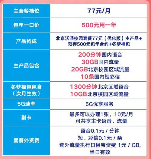 天津联通沃派梦想卡2023年套餐详解