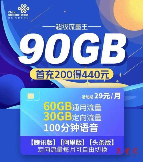 广东流量王29元流量版，月享60G+30G定向流量+100分钟通话