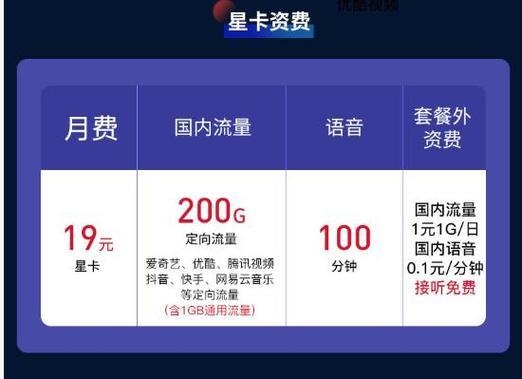 中国电信39元星卡套餐：流量多，价格低，适合低流量用户